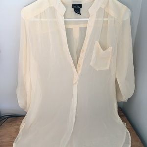 Sheer cream blouse